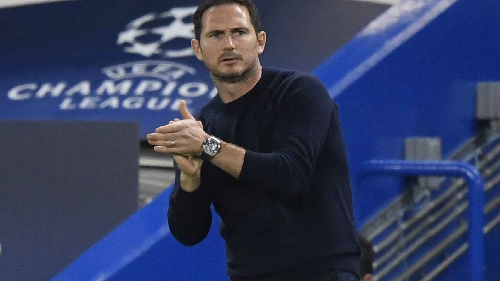Frank Lampard, en un partido del Chelsea de la Champions League 2020/2021