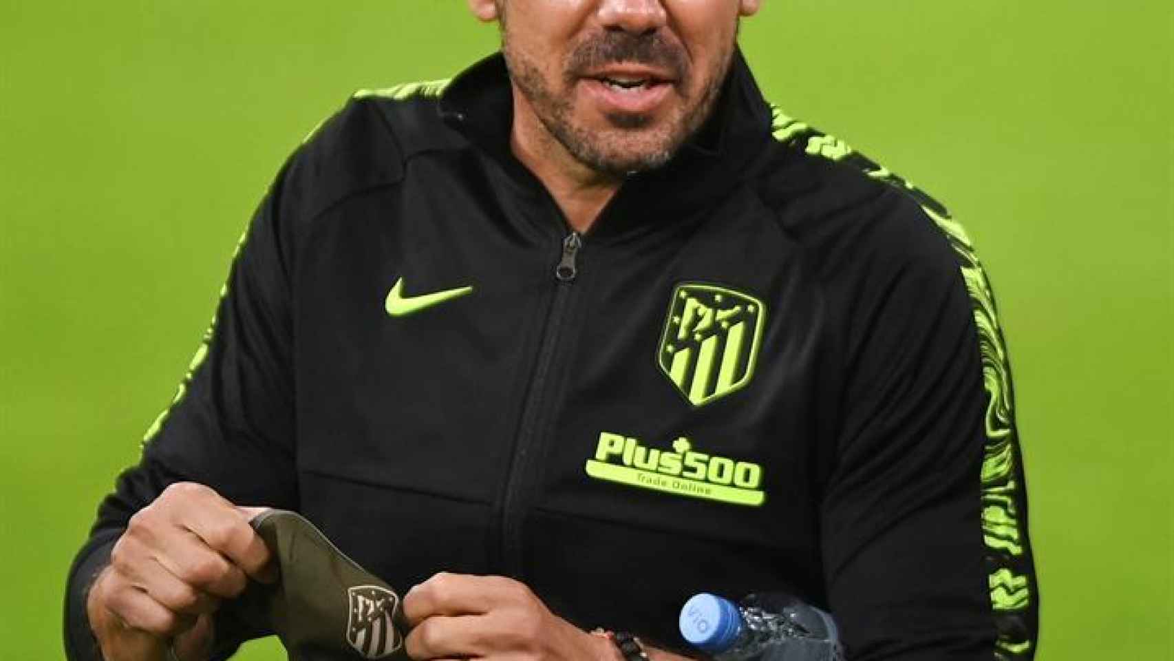 Simeone, en un entrenamiento del Atlético de Madrid