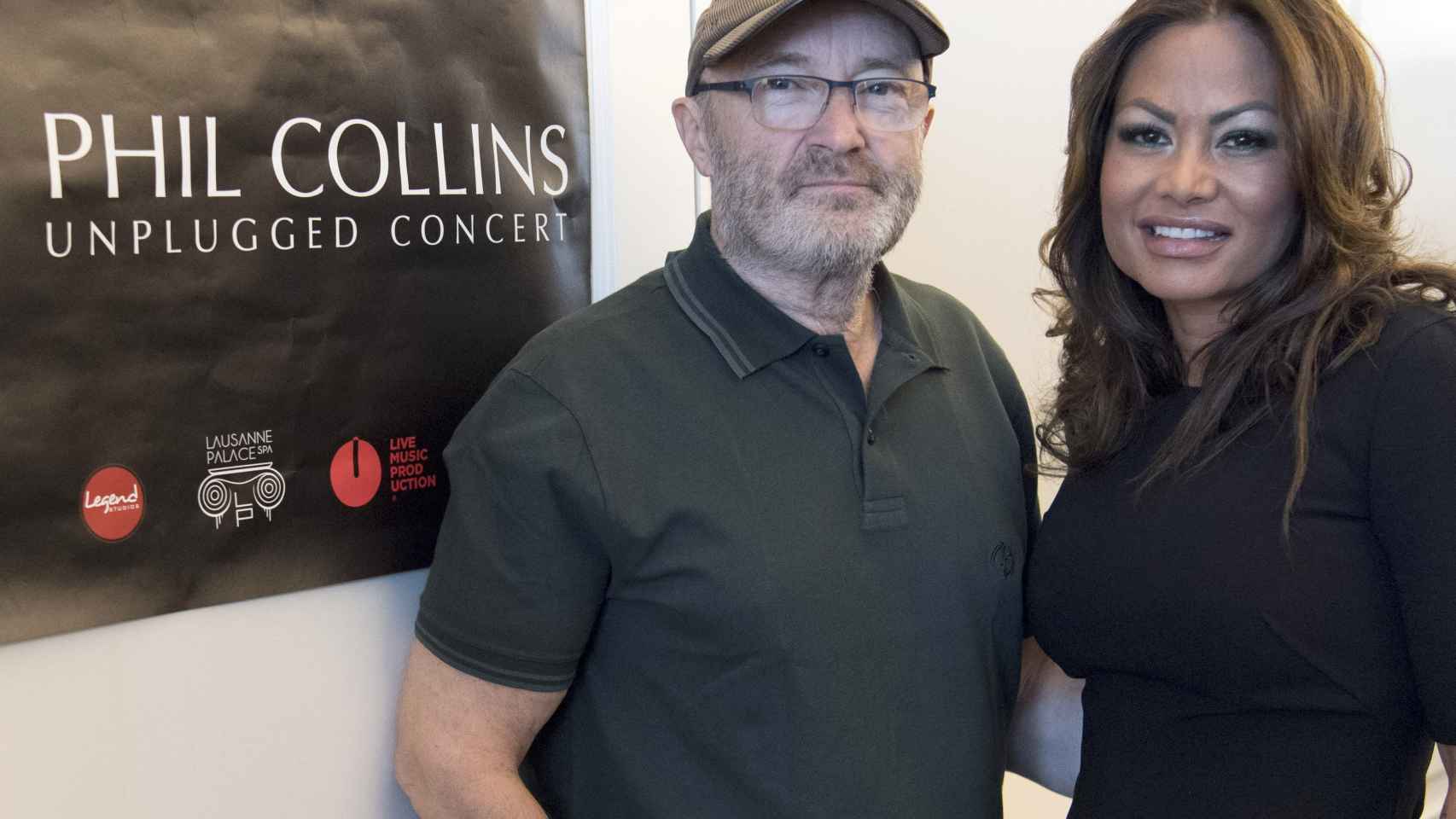 Phil Collins y Orianne Cevey en mayo del año 2016.