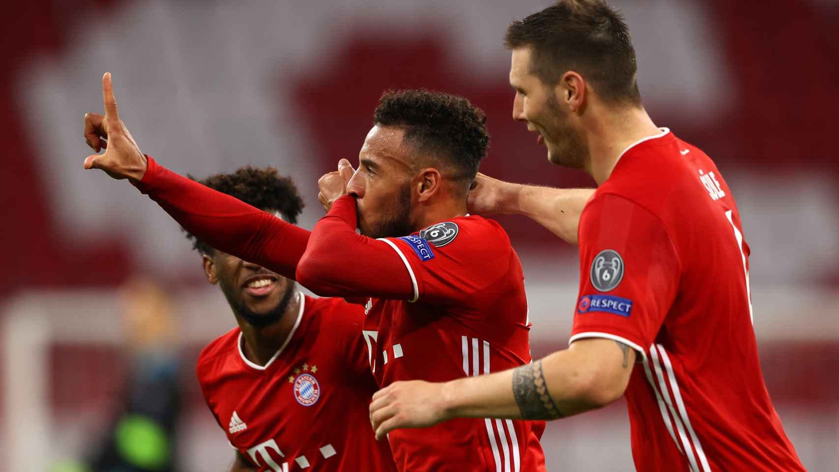 Tolisso celebra su gol con el Bayern