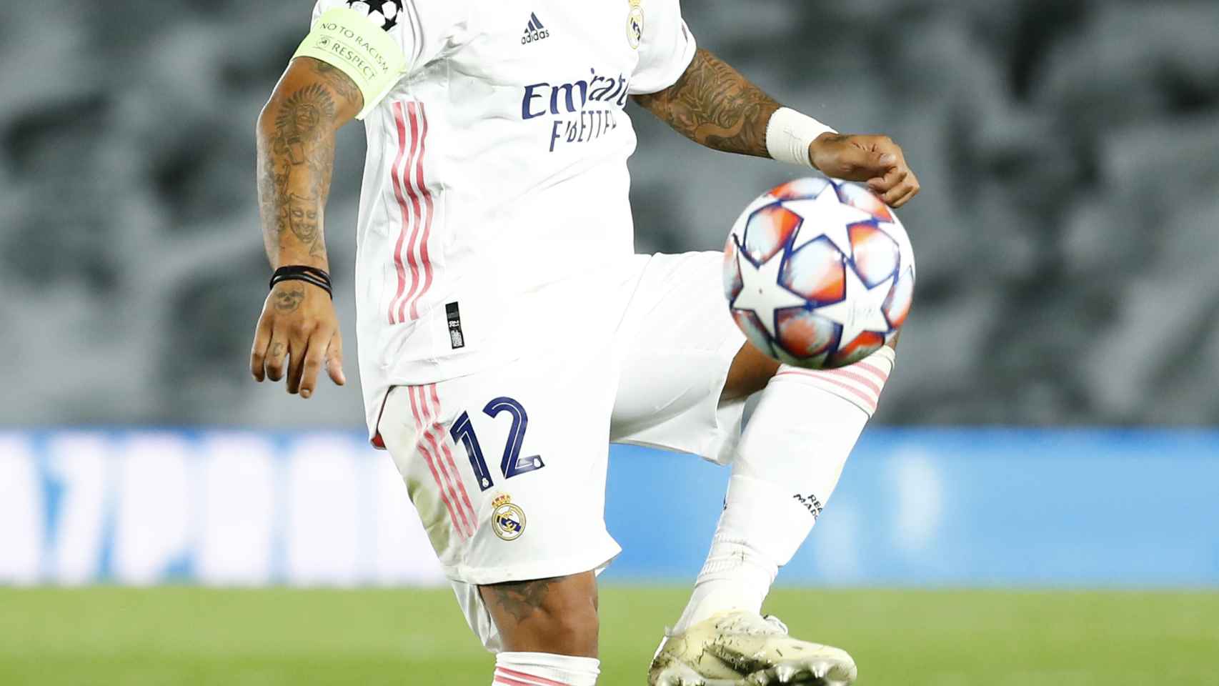 Marcelo, en un partido del Real Madrid de la Champions League 2020/2021