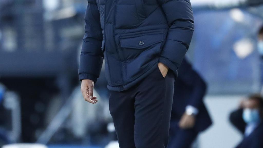 Zinedine Zidane, durante un partido del Real Madrid de la Champions League 2020/2021