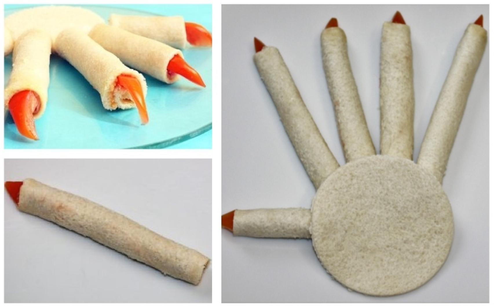 Sándwiches con forma de garra de vampiro