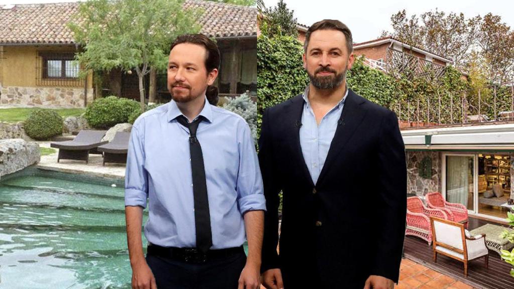 Pablo Iglesias y Santiago Abascal, junto a sus respectivas casas.