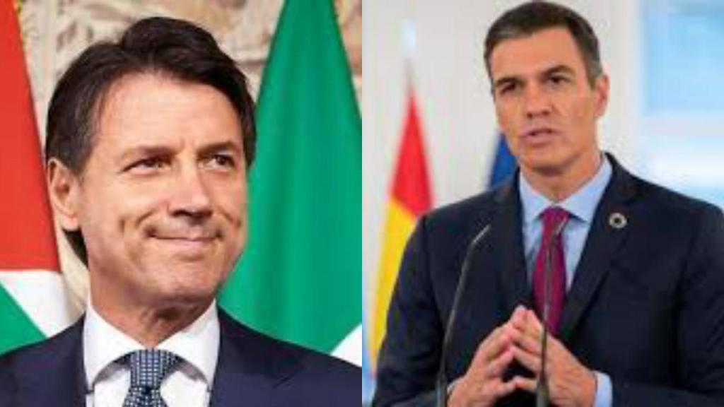 Giuseppe Conte y Pedro Sánchez.