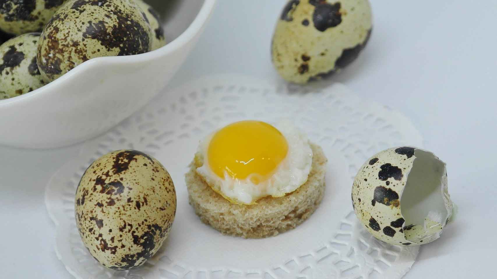 Imagen de archivo de huevos de codorniz.