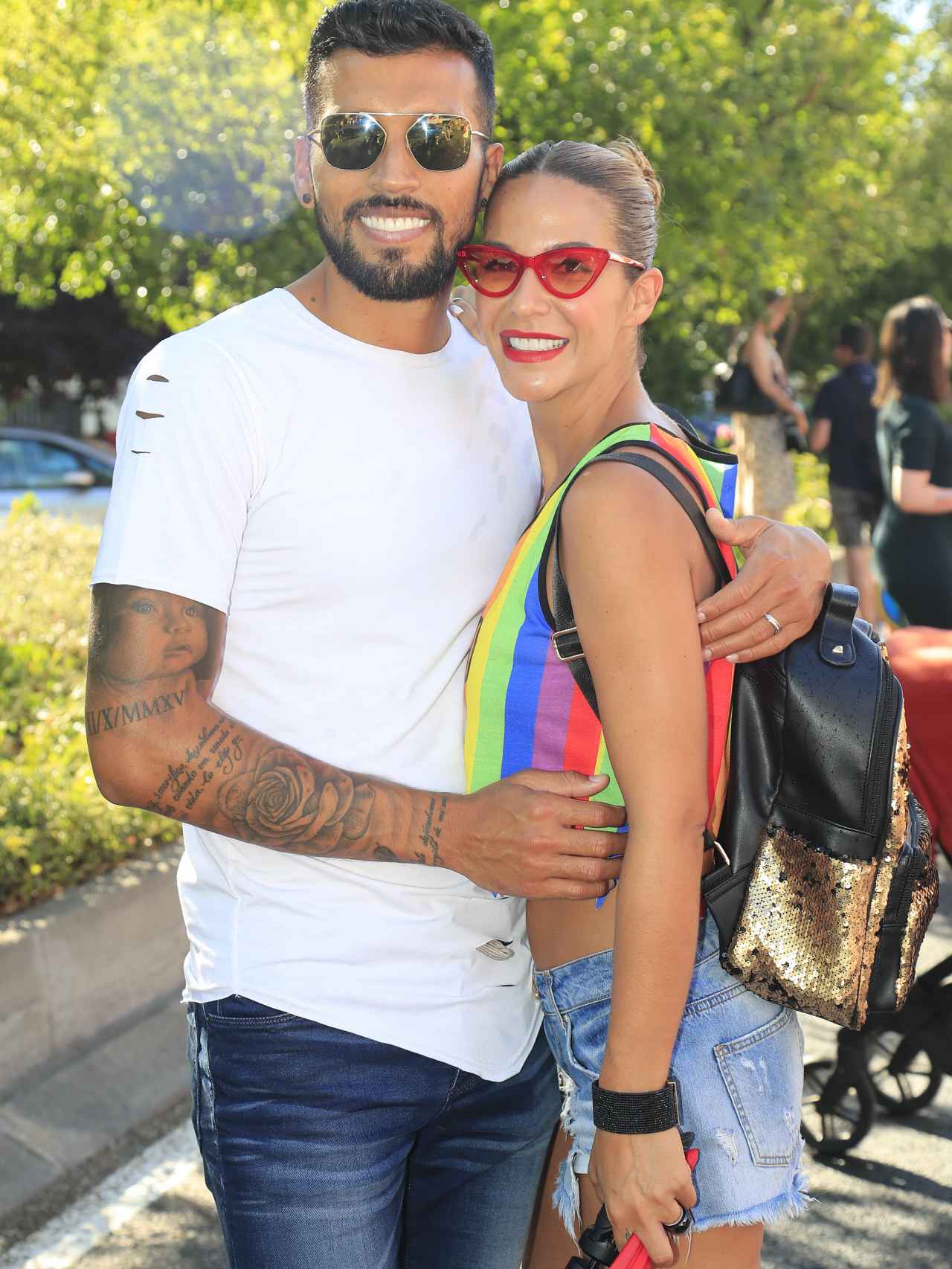 Ezequiel Garay y Tamara Gorro, en la Madrid Pride Parade 2019.