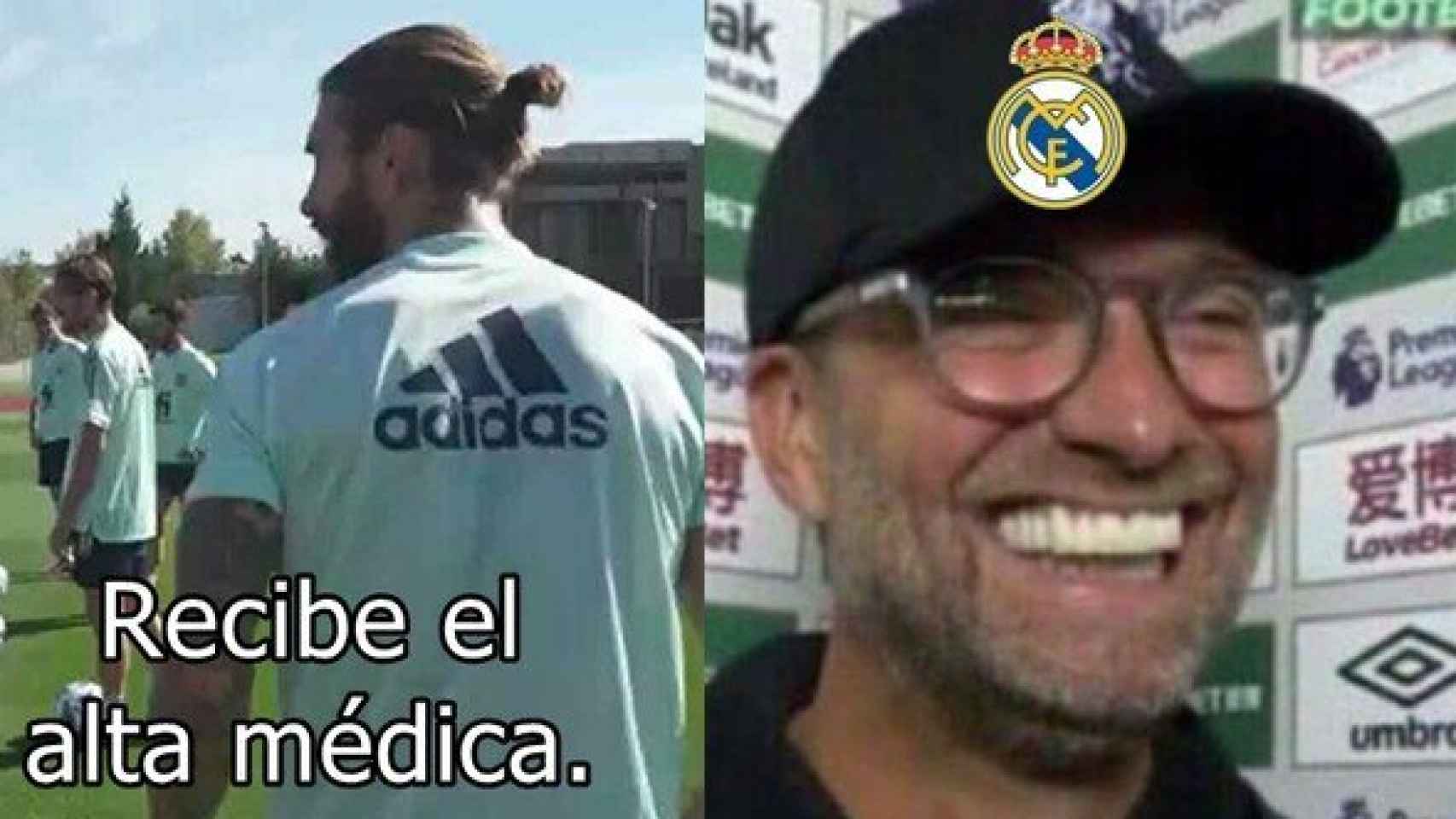 Meme de El Clásico de La Liga entre Barcelona y Real Madrid