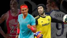 Michael Jordan, Rafa Nadal, Petr Cech y Gareth Bale