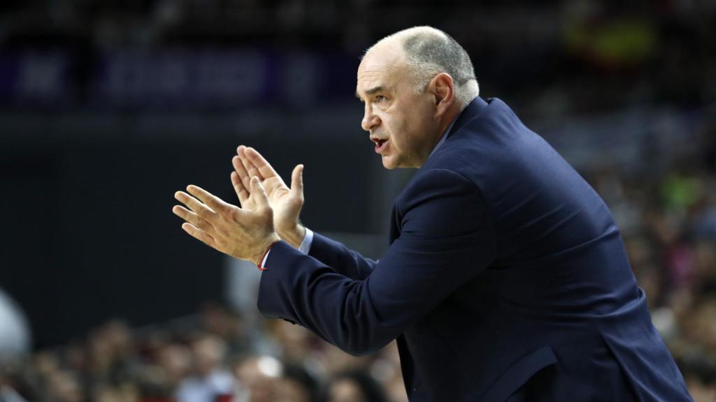 Pablo Laso, durante un partido del Real Madrid de Baloncesto.