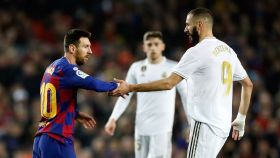 Lionel Messi y Karim Benzema, en El Clásico