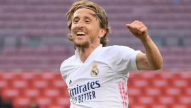 Luka Modric celebra su gol en El Clásico de la jornada 7 de La Liga. Foto: Instagram (@lukamodric10)