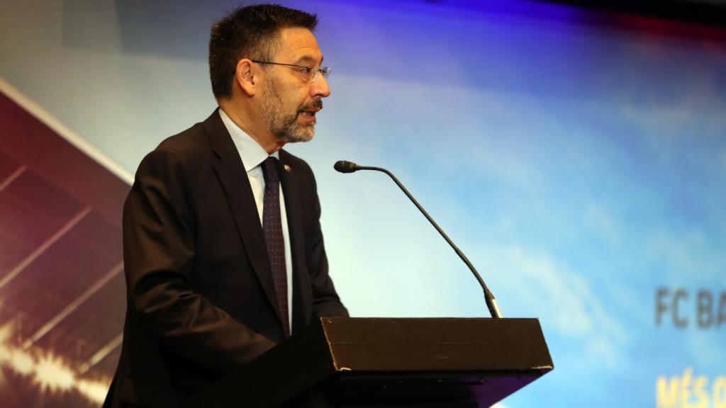 Josep Maria Bartomeu en una comparecencia con el Barça cuando era presidente