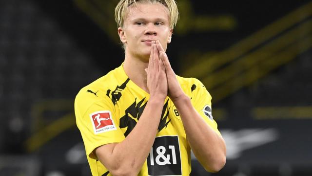 Erling Haaland, en un partido del Borussia Dortmund en la temporada 2020/2021