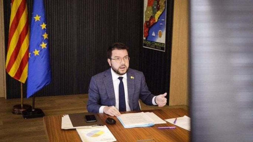 Pere Aragonès durante la Conferencia de Presidentes.