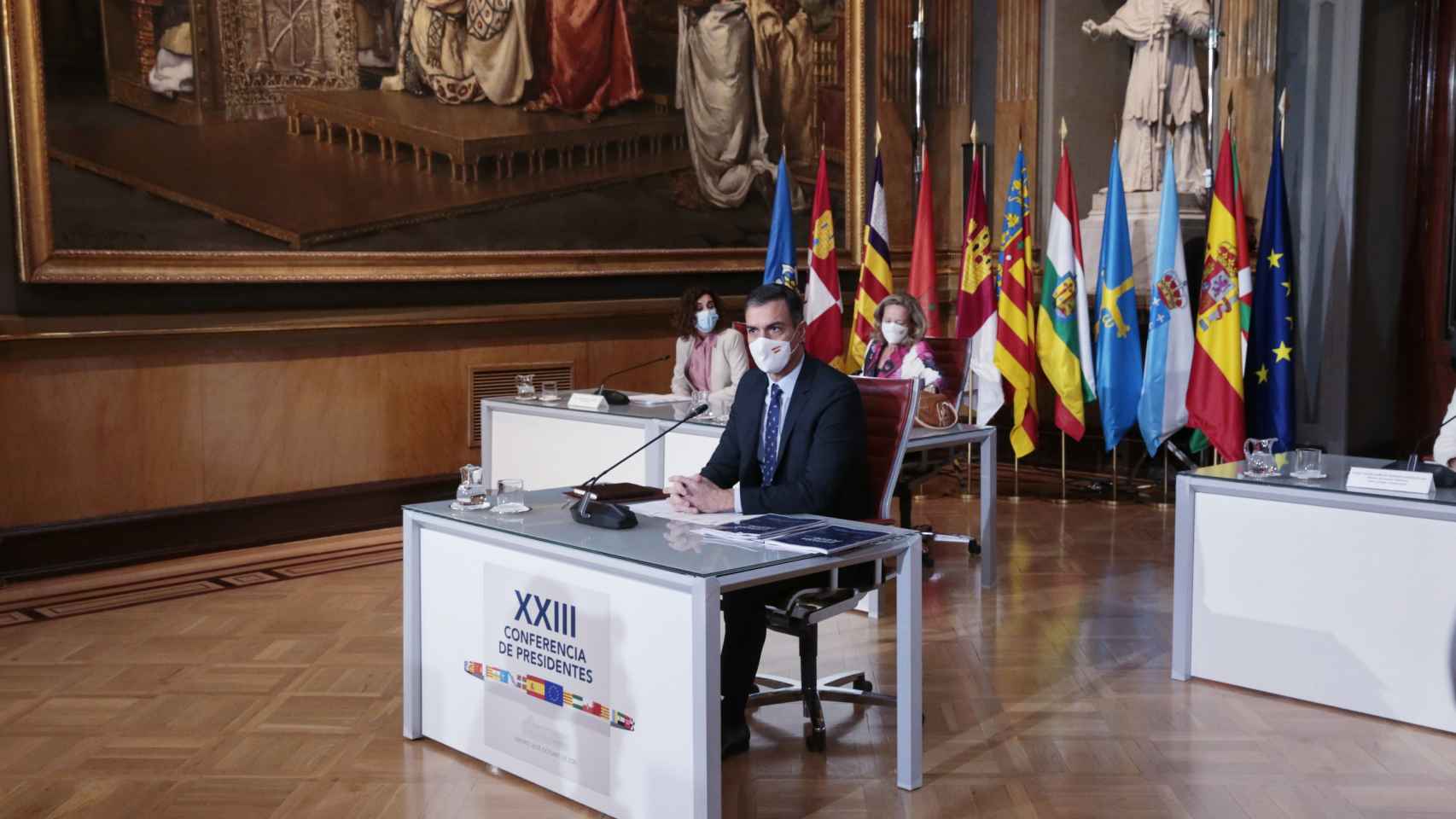 Pedro Sánchez, presidente del Gobierno, durante la Conferencia de Presidentes.