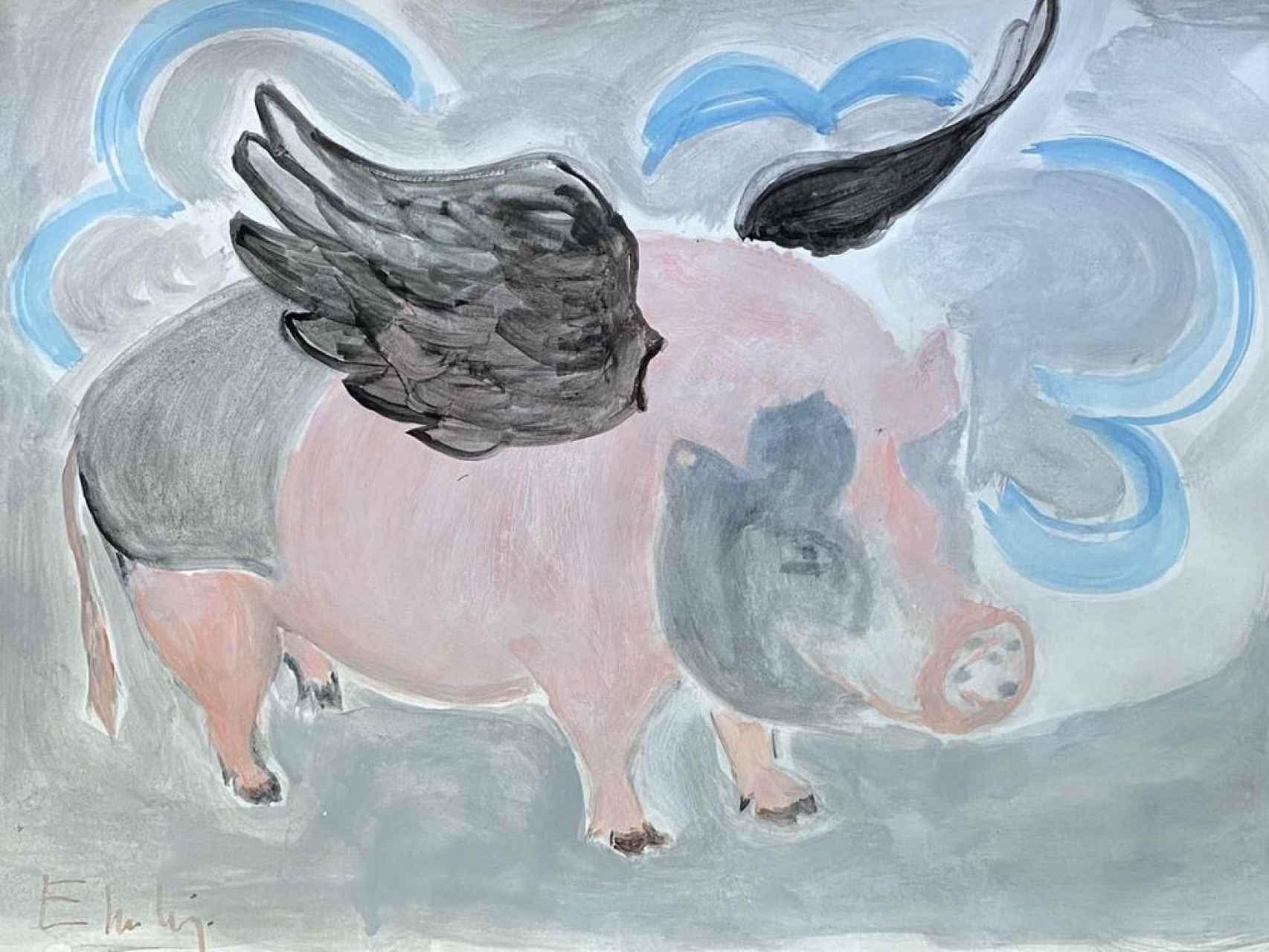Obra titulada 'Ángel'. En homenaje a Bacon, mascota de Eugenia Martínez de Irujo.