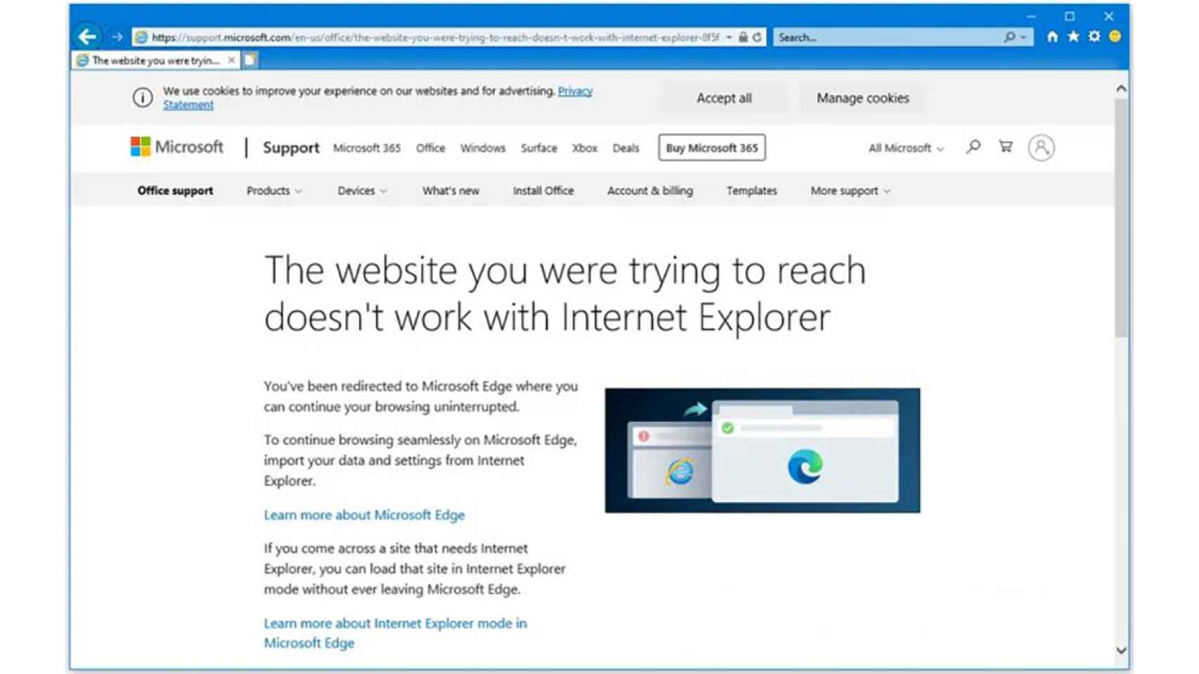 Advertencia de Internet Explorer