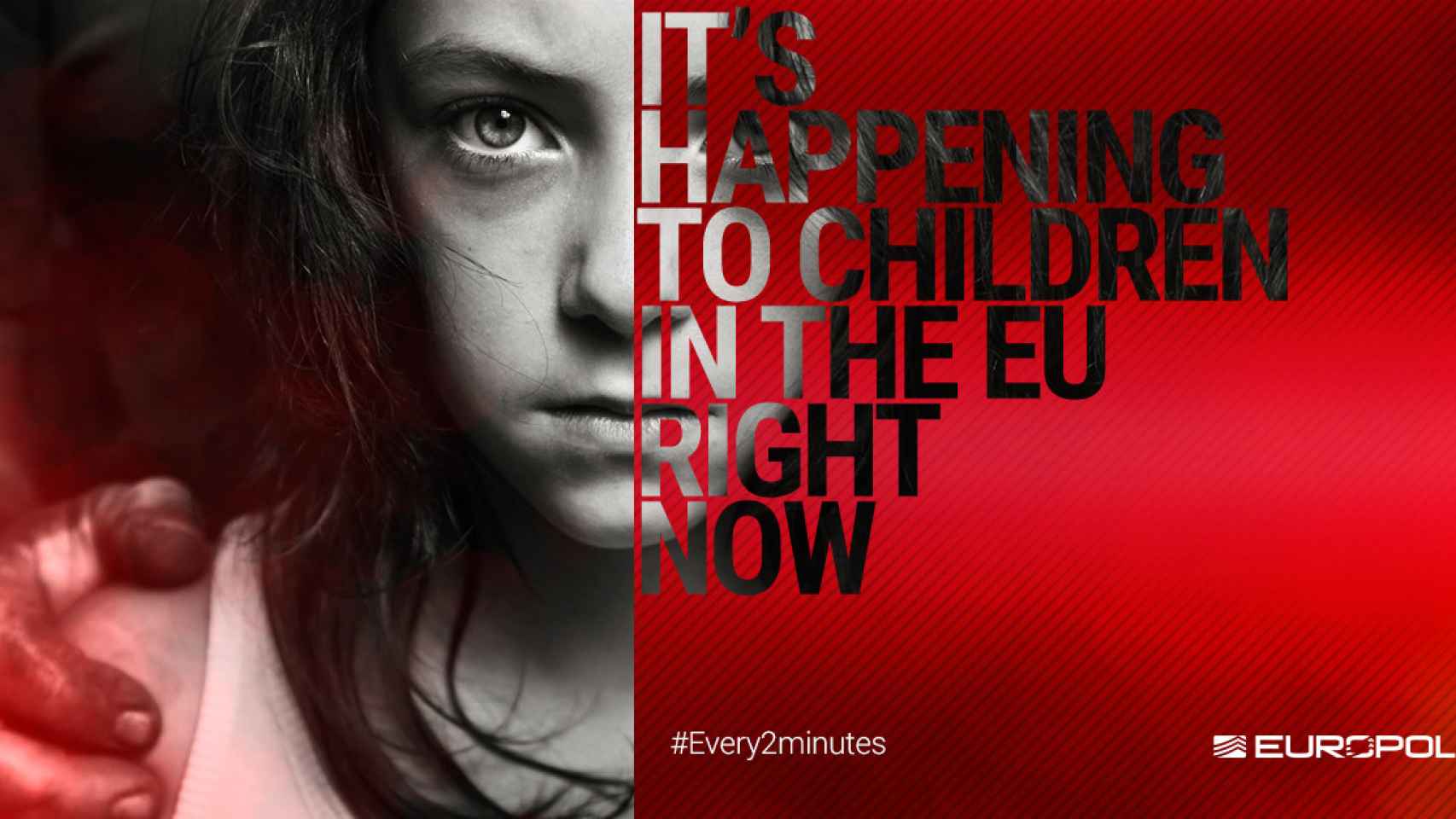 Cartel de la campaña de Europol para concienciar sobre la pederastia dentro de la UE.