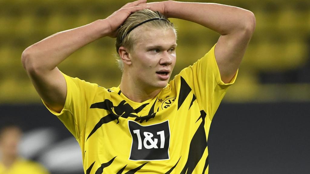 Erling Haaland, en un partido del Borussia Dortmund en la temporada 2020/2021