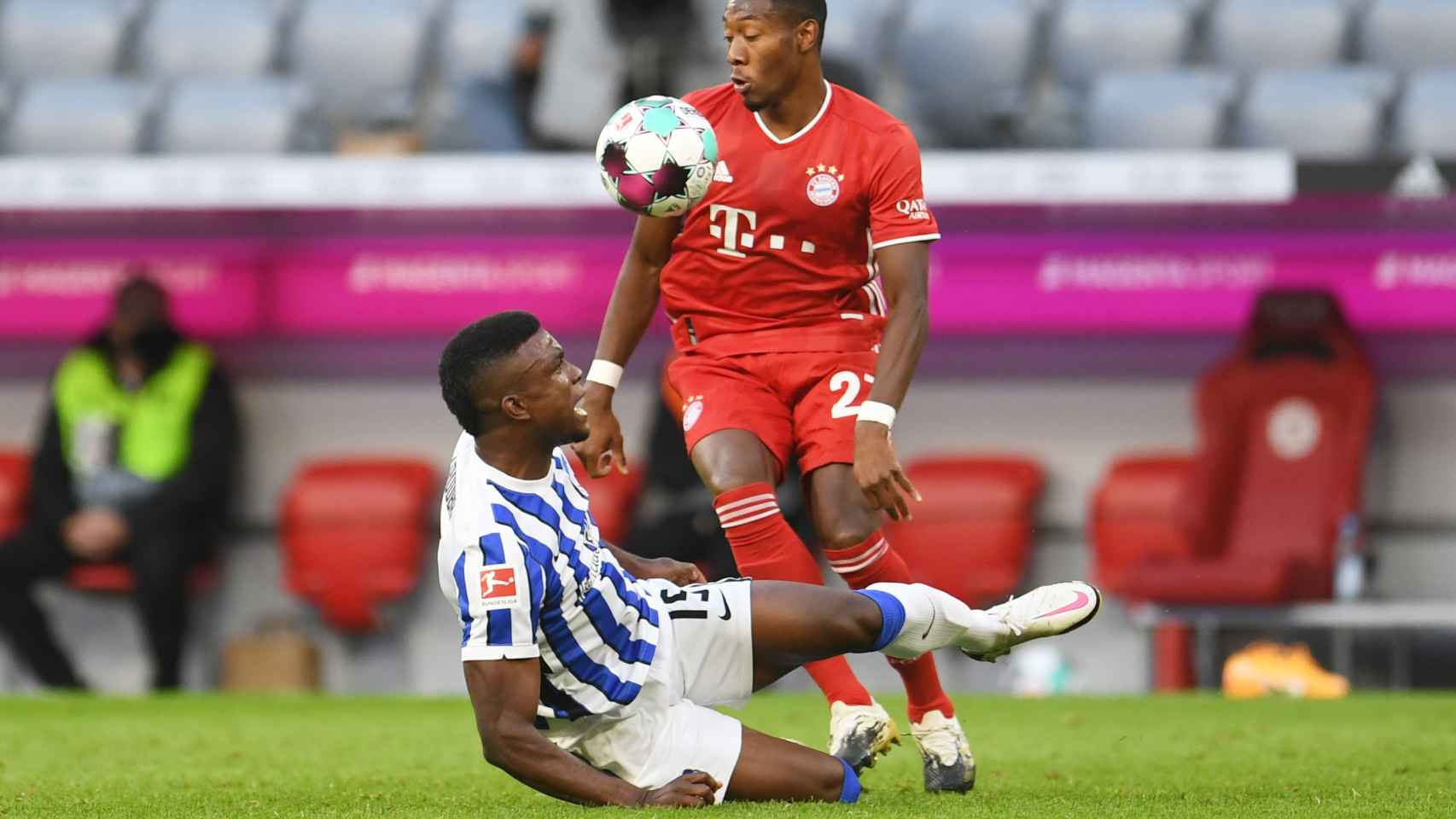 David Alaba durante un partido del Bayern