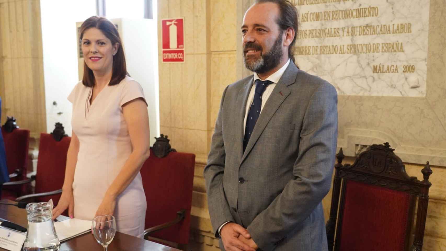Noelia Losada y Juan Cassá, en 2019, cuando eran concejales de Cs.
