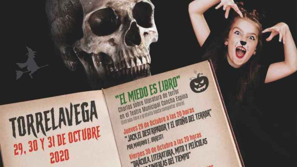 Cartel sobre los eventos especiales de Halloween en el municipio de Torrelavega, Cantabria.