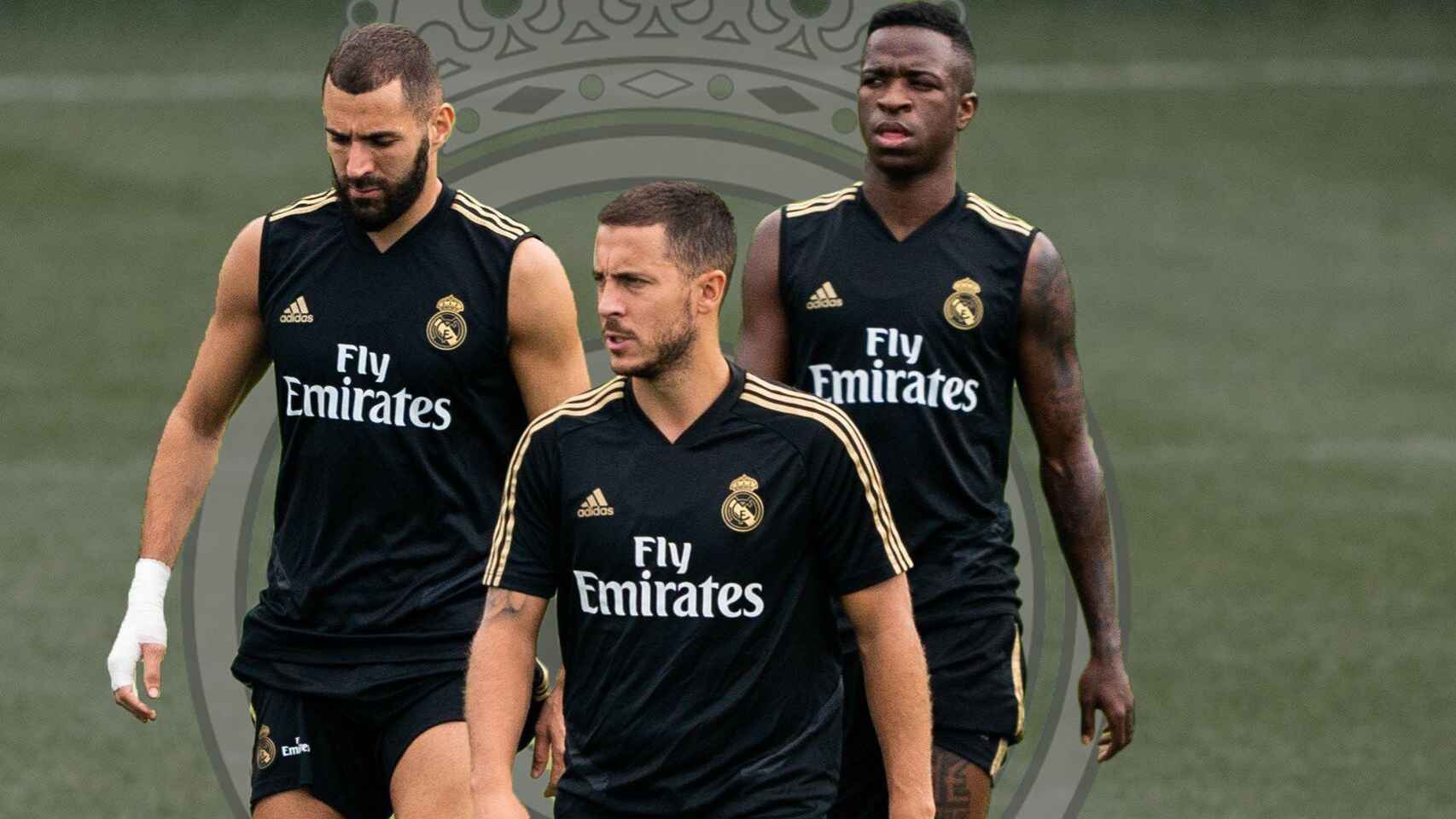 Benzema, Hazard y Vinicius