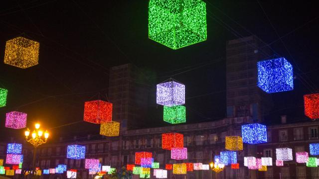 Luces de Navidad en la plaza Mayor