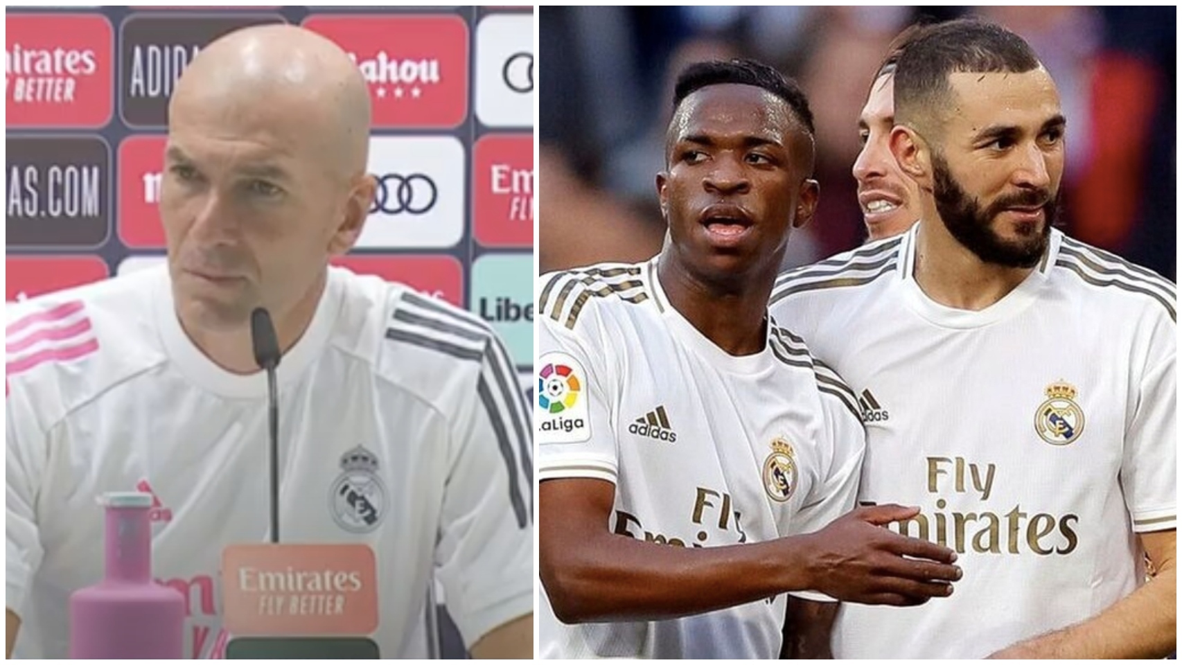 Zidane, Vinicius y Benzema