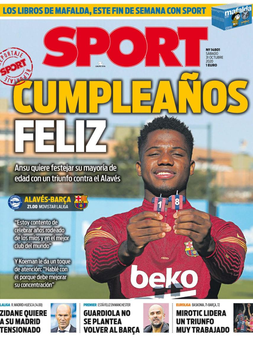 La Portada Del Diario Sport 31 10 2020