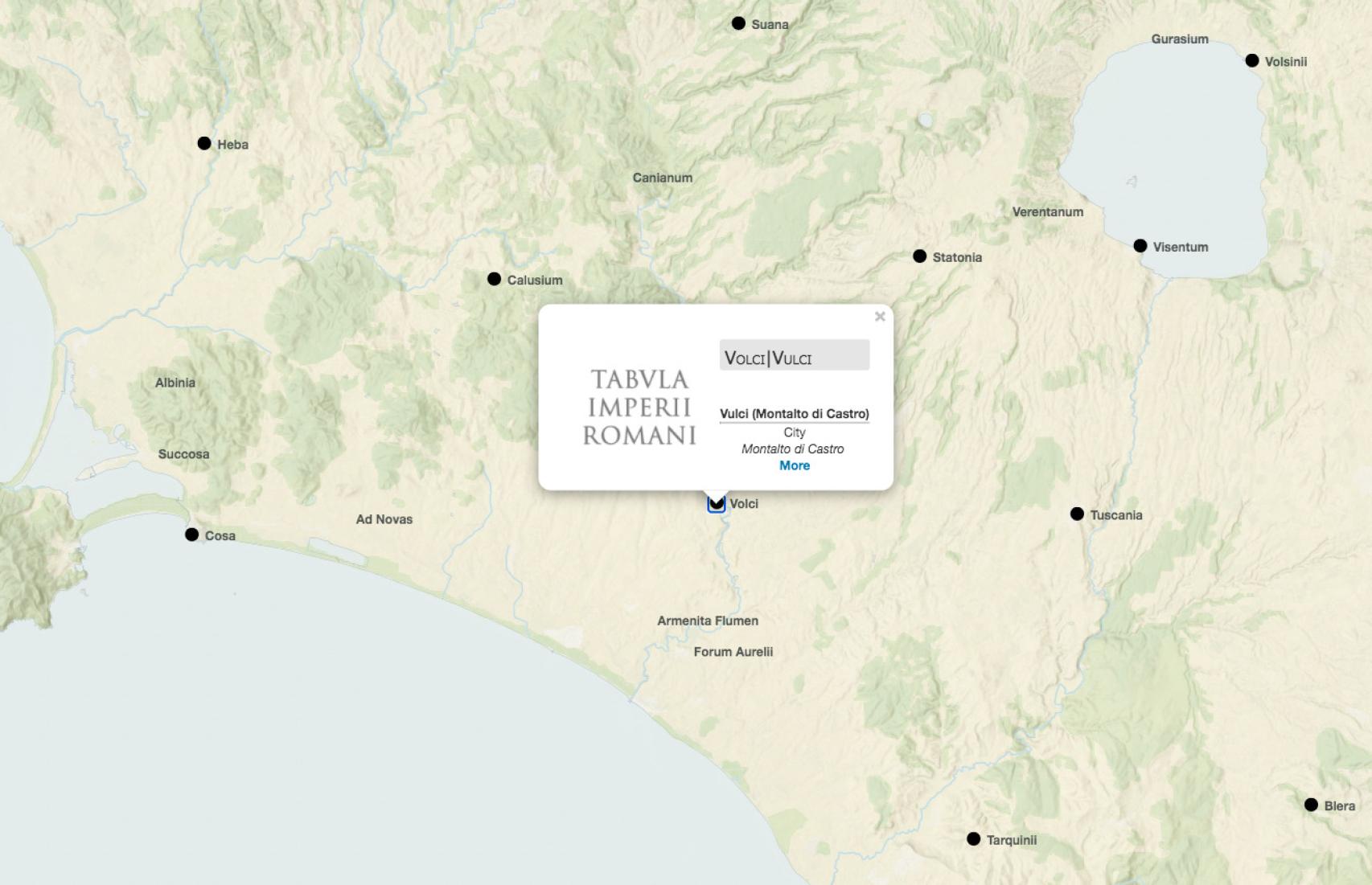 Alguna ciudades romanas del centro de Italia.