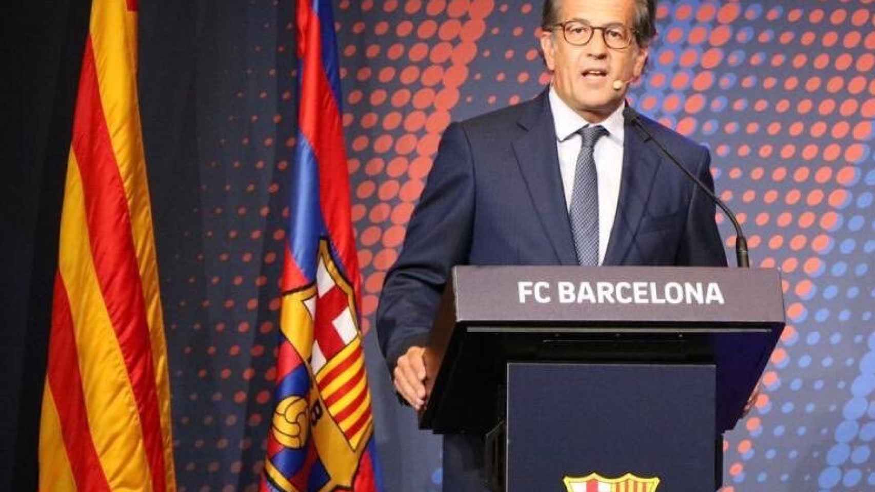 Toni Freixa en una comparecencia del Barça
