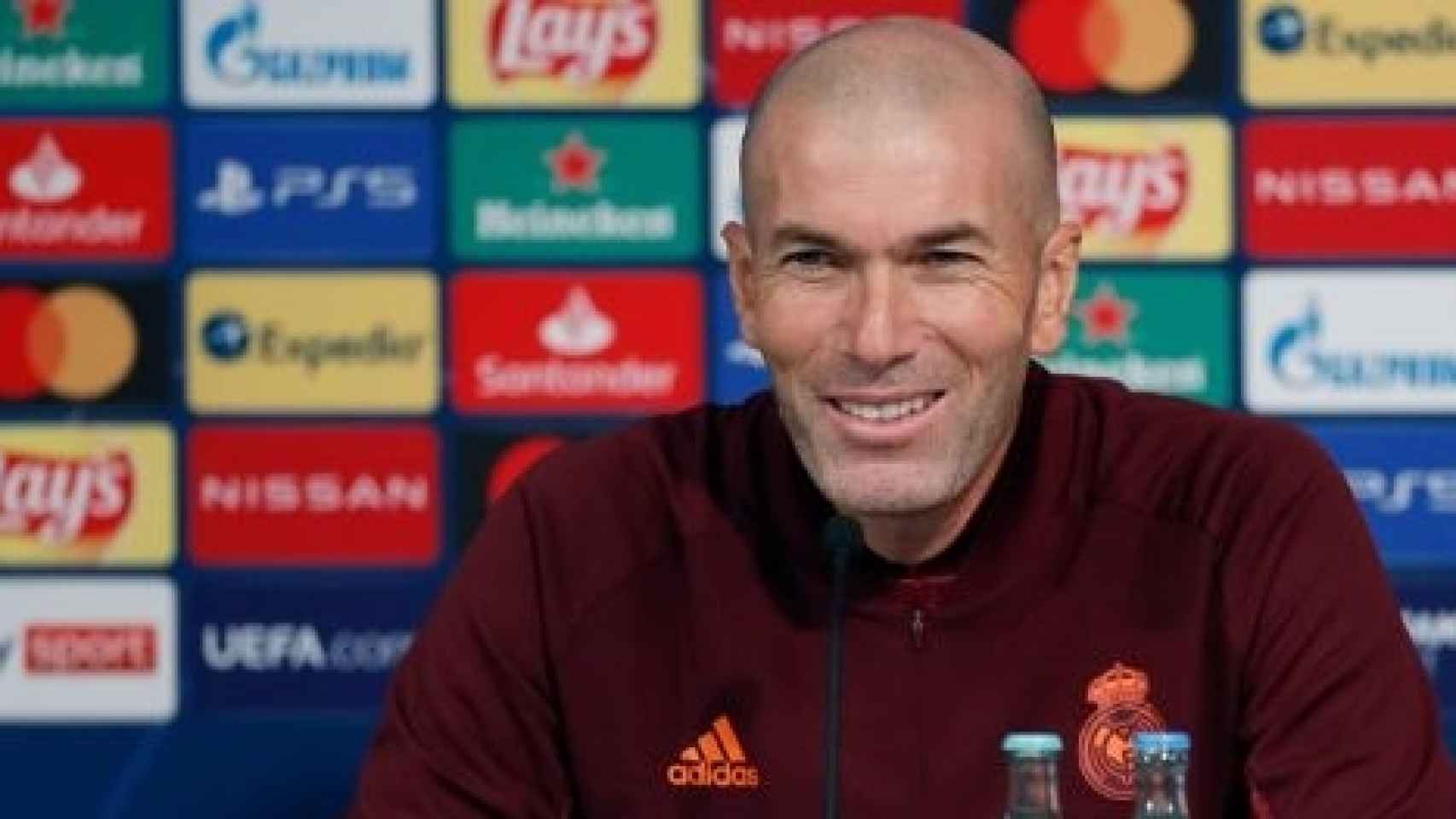 Zinedine Zidane, durante una rueda de prensa en la Champions League