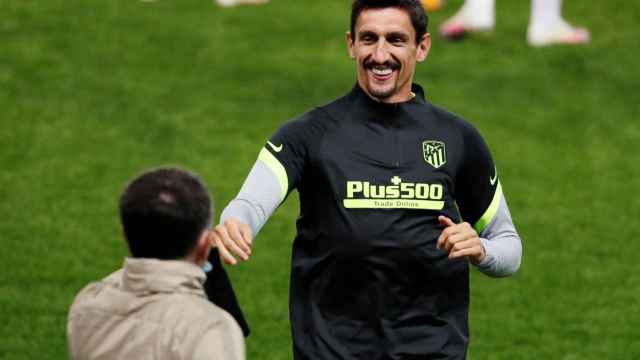 Savic, en el entrenamiento del Atlético de Madrid previo a la Champions League