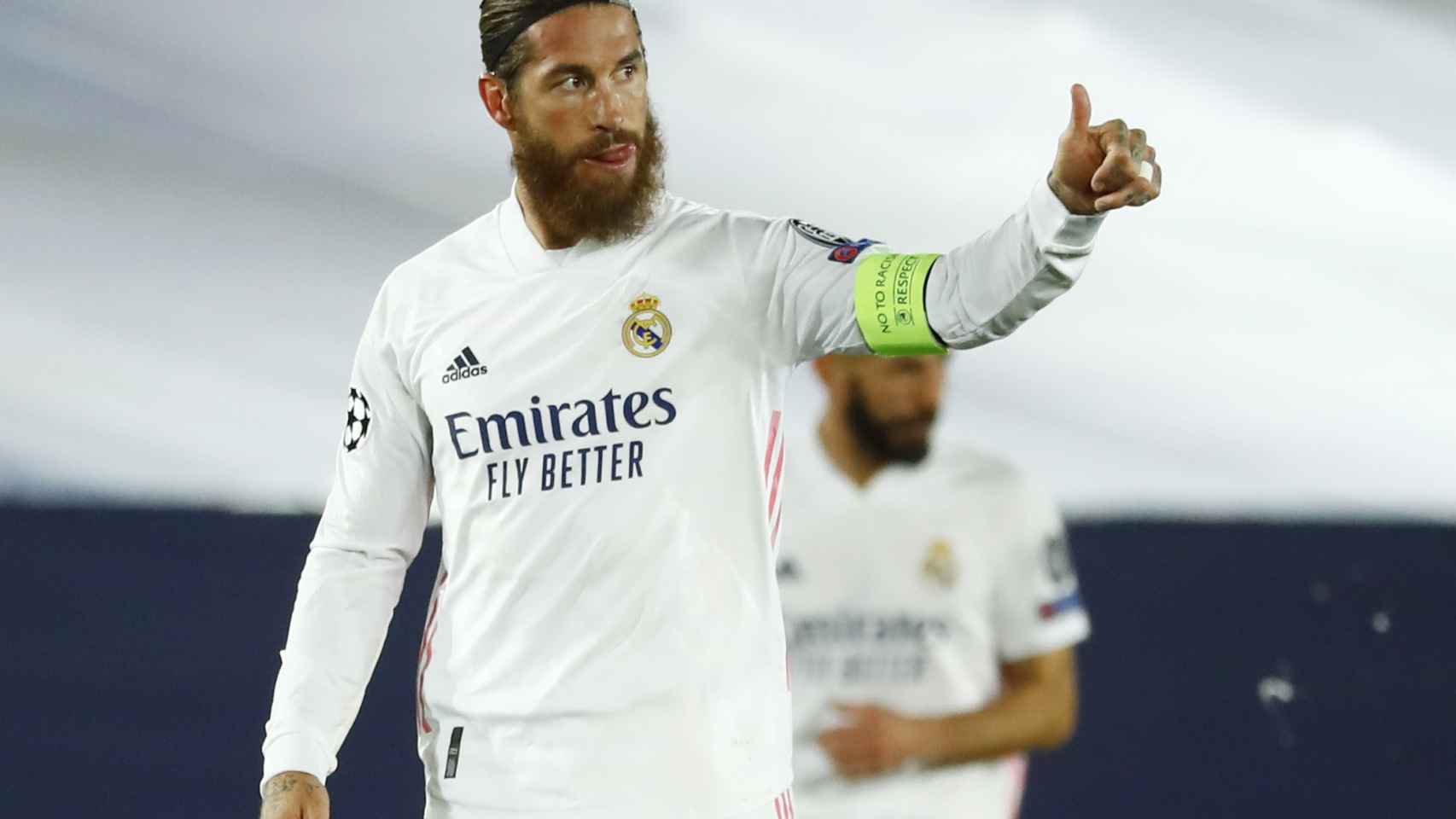 Sergio Ramos agradece el pase de gol
