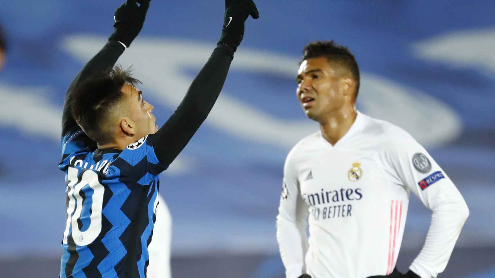 Lautaro Martínez celebra su gol al Real Madrid