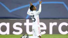 Rodrygo celebra su gol al Inter de Milán