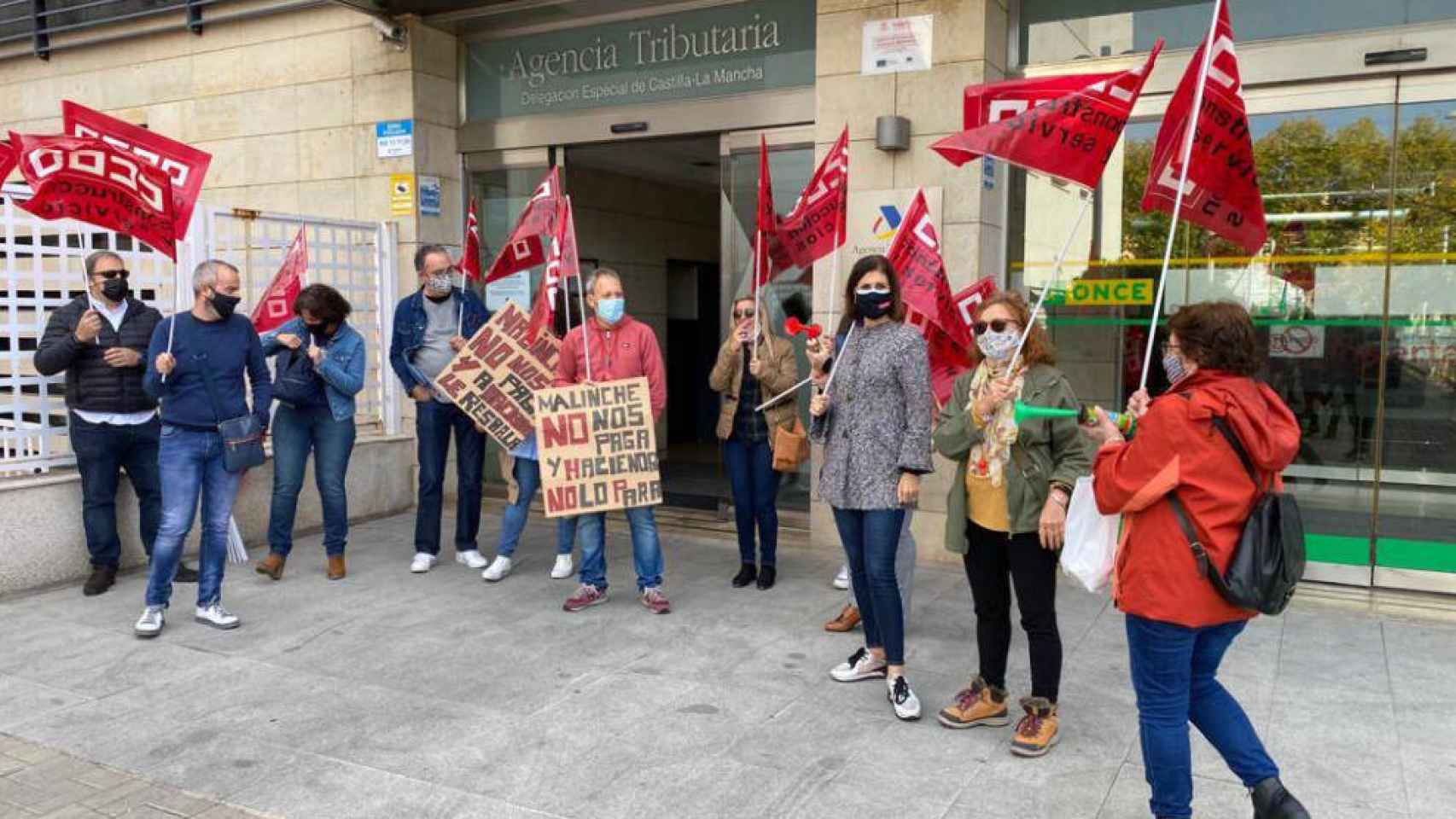 Protesta laboral de este lunes en la Agencia Tributaria de Toledo