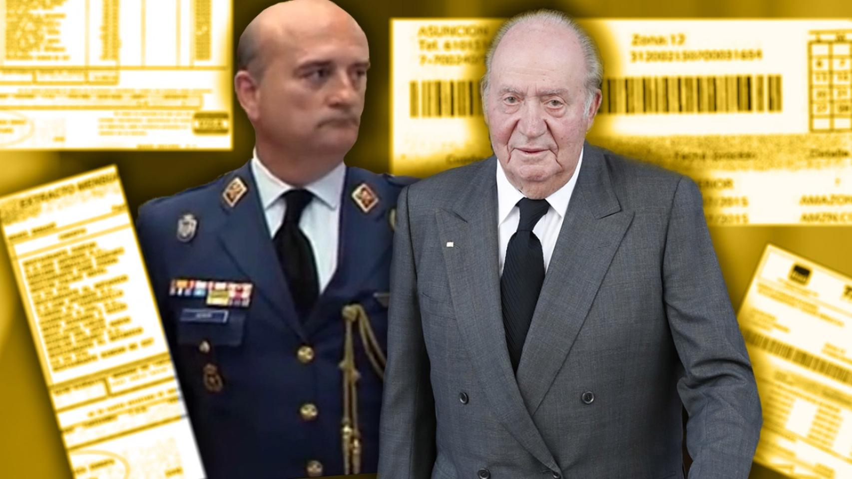 El coronel del Ejército del Aire, Nicolás Murga, junto al Rey Emérito Juan Carlos I.