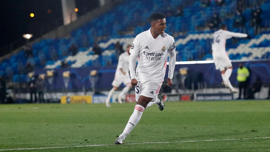 Rodrygo Goes celebra su gol ante el inter de Milán