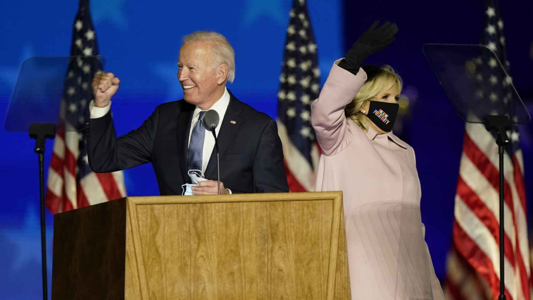 Joe y Jill Biden tras las elecciones.