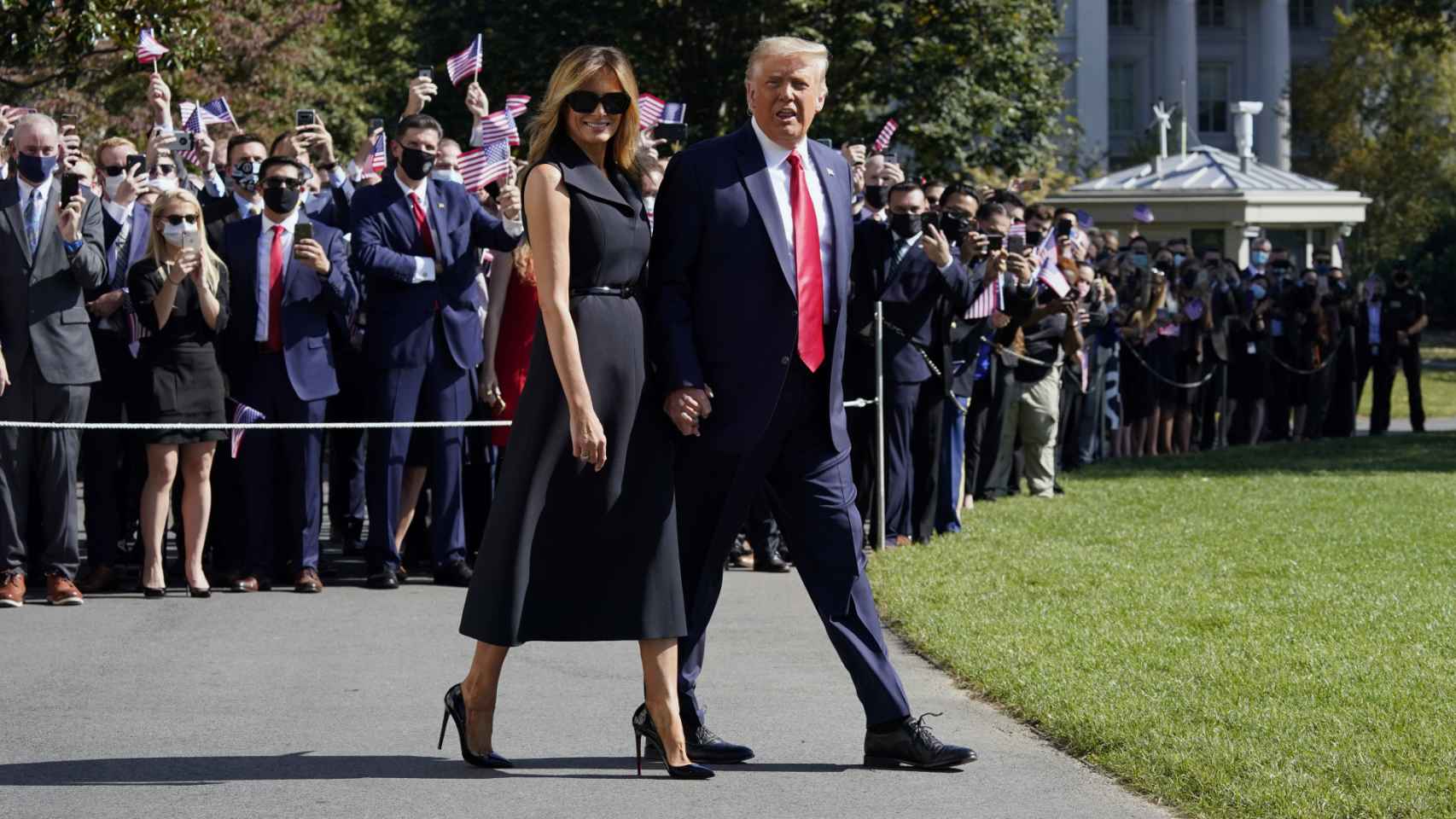 Melania y Donald Trump, durante la campaña electoral.