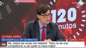 El ministro de Sanidad, Salvador Illa, este viernes en Telemadrid.