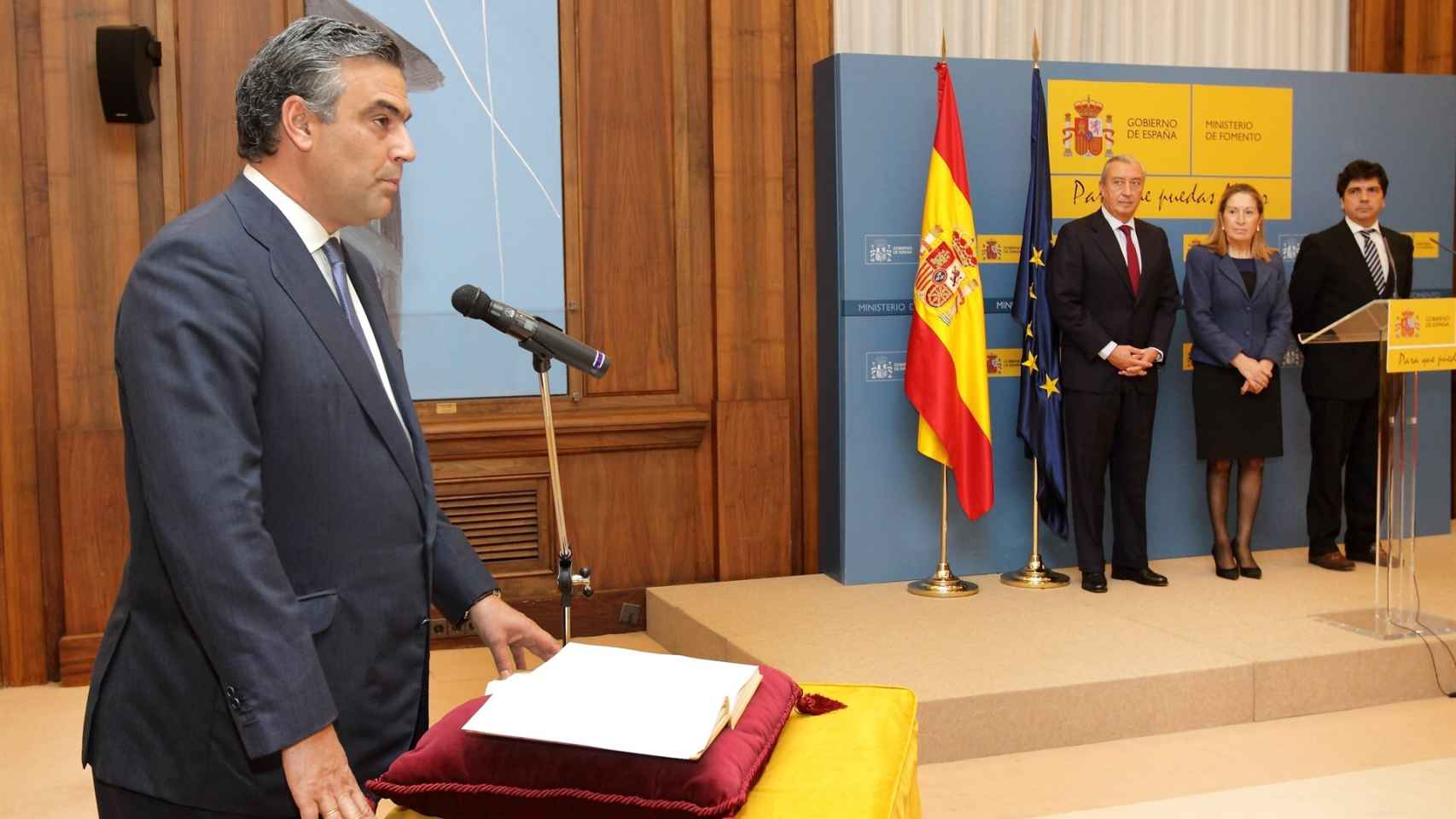 Jesús Silva, en su toma de posesión como presidente de Ineco, en 2014.
