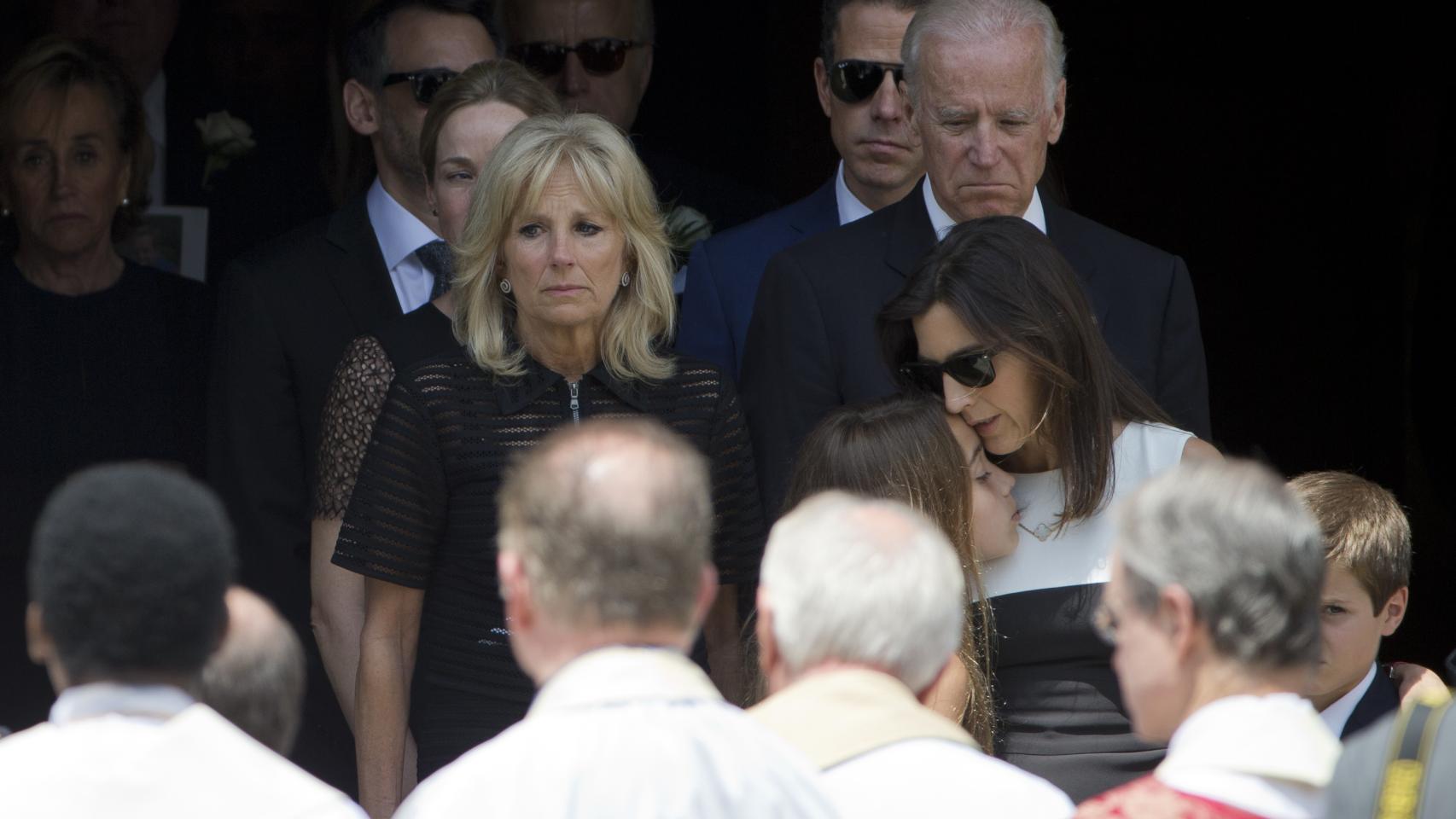 Joe y Jill Biden en el funeral de Beau, primogénito del político.