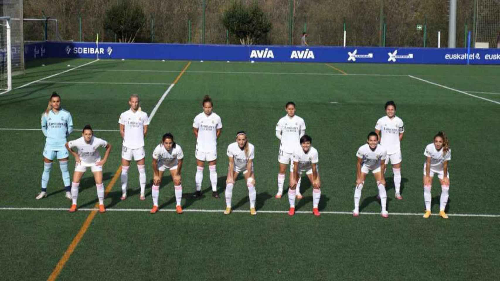 Las once jugadoras del Real Madrid Femenino que saltaron al campo ante el Eibar