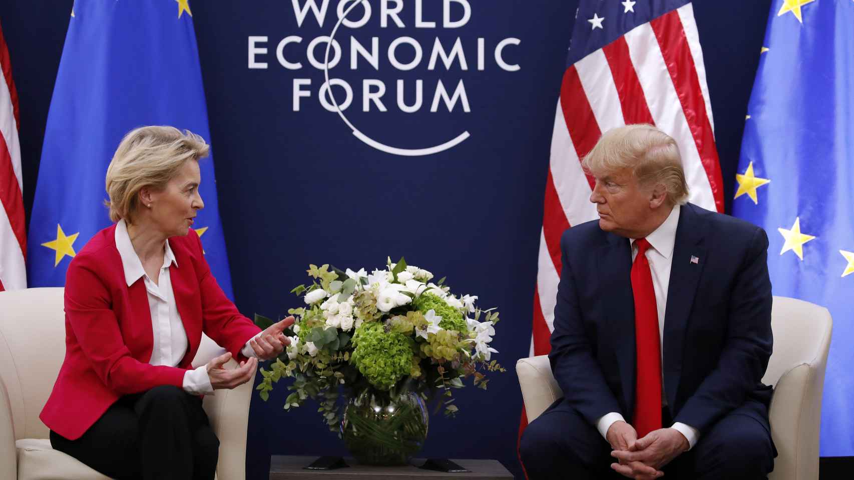 Ursula von der Leyen y Donald Trump, en su reunión en enero en el foro de Davos