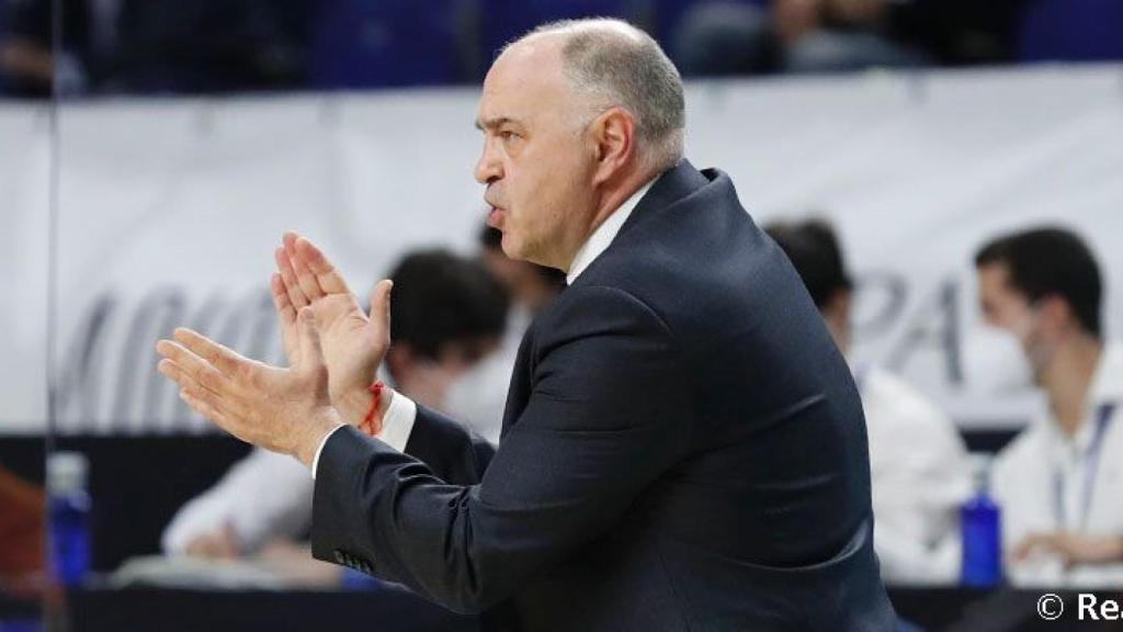 Pablo Laso, en un partido del Real Madrid de Baloncesto