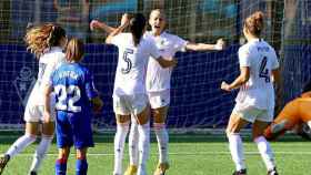 Kosovare Asllani celebra su segundo gol ante el Eibar en la Primera Iberdrola